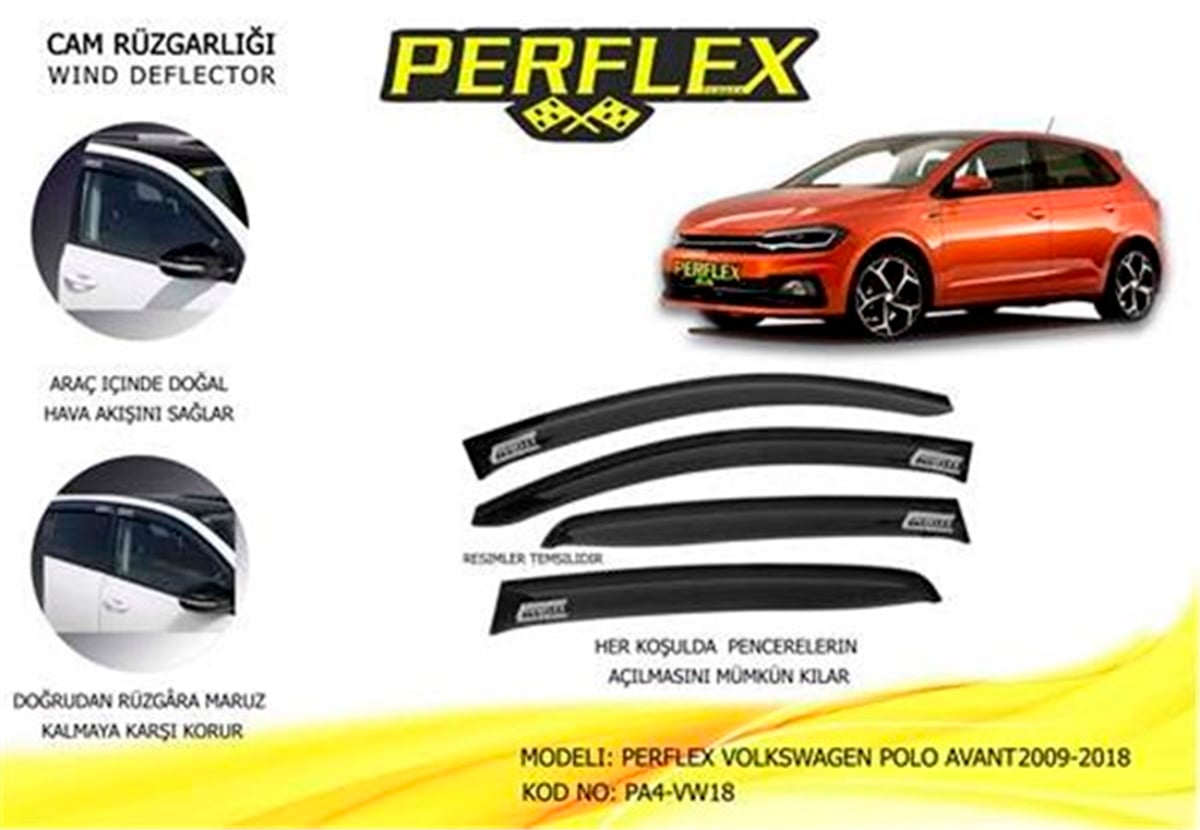 POLOCAM RÜZGARLIĞI VOLKSWAGEN POLO AVANT 2009-2018 4 LÜ PERFLEX PA4-VW18PERFLEXPERFLEX PA4-VW18