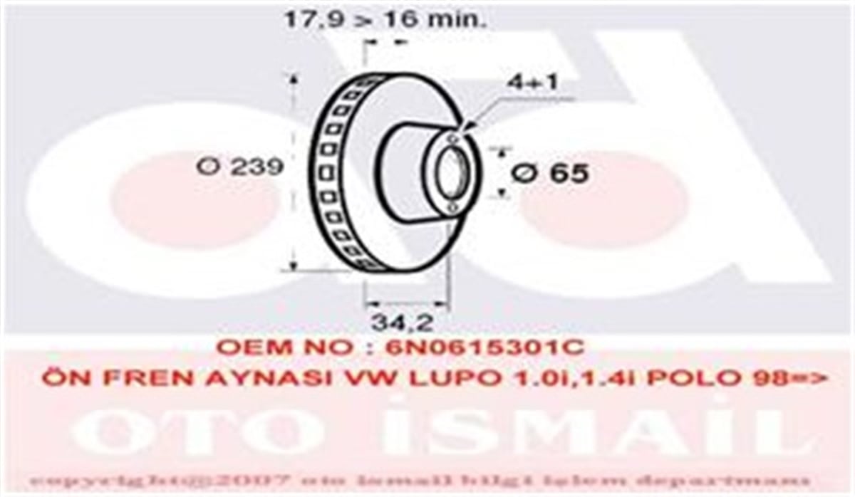 POLOFREN DİSKİ ÖN 09462-DDF812-DF2780 (TAKIM FIYAT) 6N0615301C VW POLO-CORDOBA-FABIA 94-01 BM VALEO VAL 186523VALEOVALEO 186523