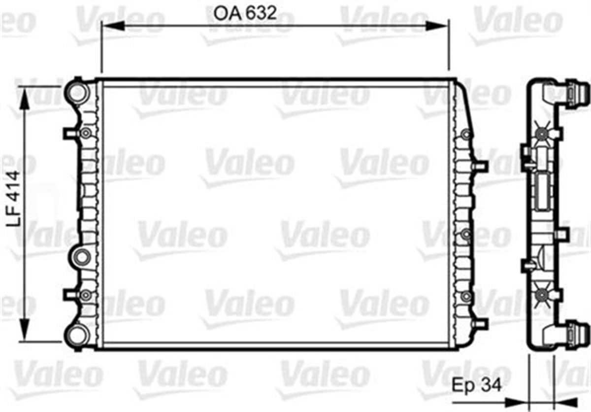 POLORADYATOR POLO-IBIZA IV-FABIA-CORDOBA-1.2-1.4-1.6-1.4TDI-1.9TDI AC KLİMASIZ MEK OTOM 632X414.5X23 VALEO 732864VALEOVALEO 732864