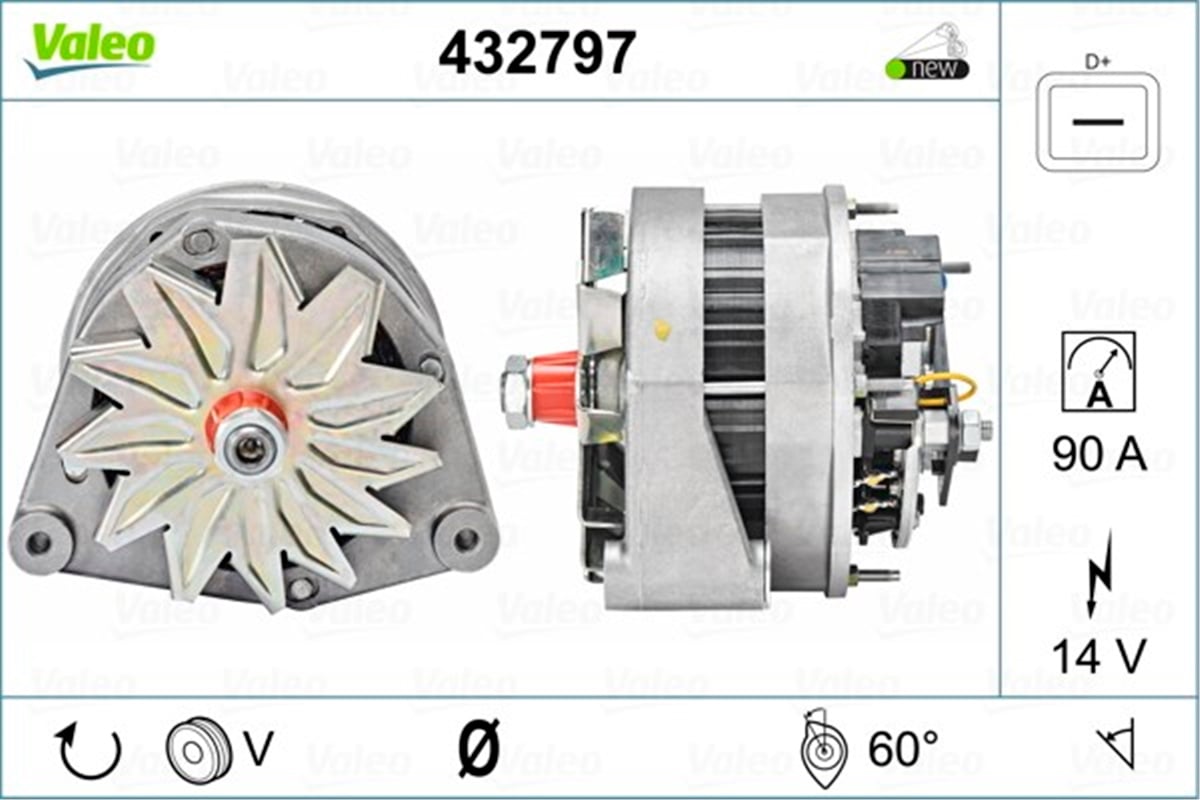 PORSCHEALTERNATÖR A14N71 PORSCHE VALEO 432797VALEOVALEO 432797