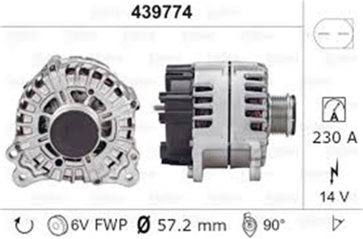 PORSCHEALTERNATÖR PORSCHE CAYENNE 3.0D 13-14 VALEO 439774VALEOVALEO 439774