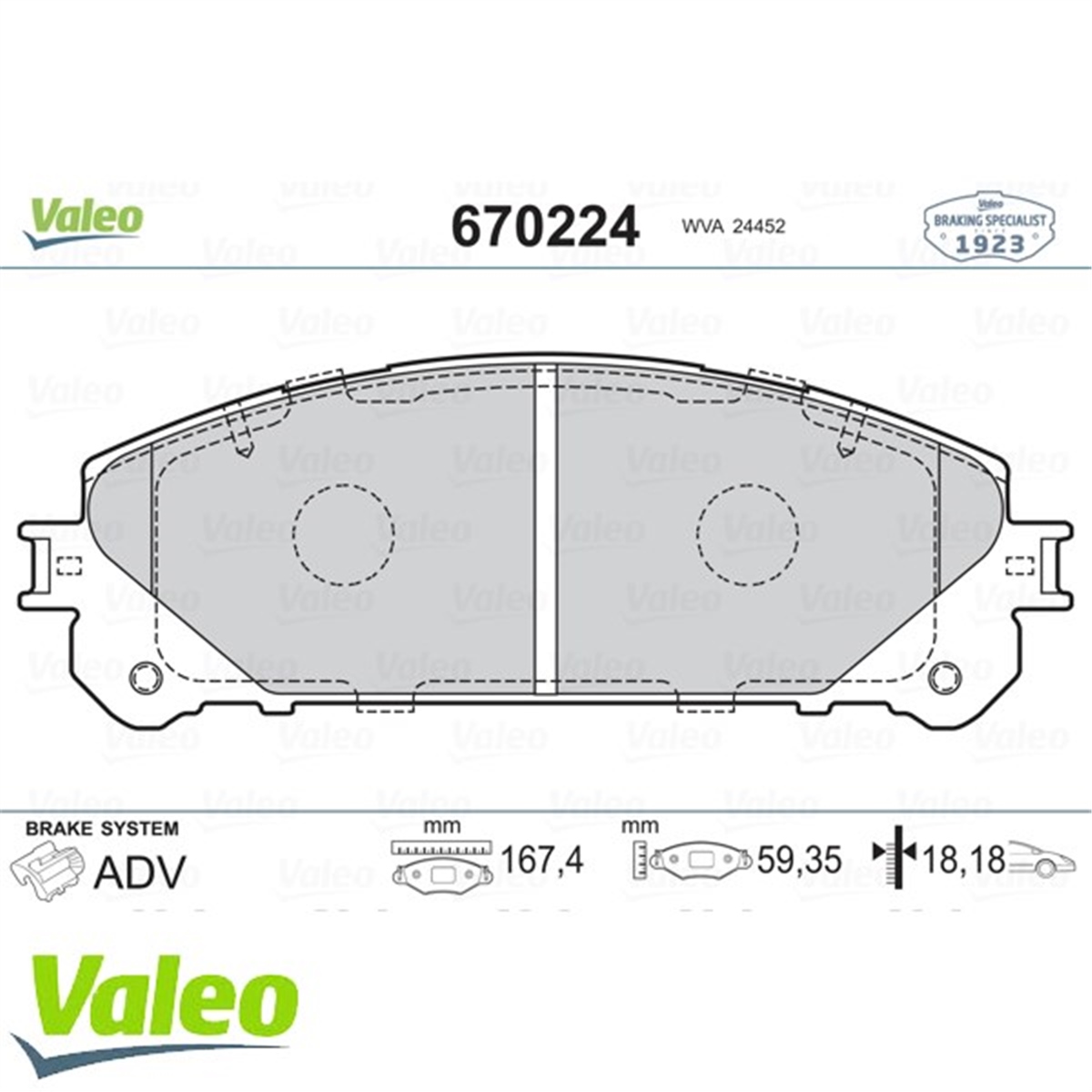 RAV 4ÖN BALATA TOYOTA RAV 4 VALEO 670224VALEOVALEO 670224