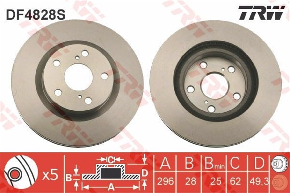 RAV 4ÖN FREN AYNASI HAVALI RAV 4 III ACA-ACE 2.0 VVT-I-2.2 D-4D 03-06 TRW DF4828STRWTRW DF4828S