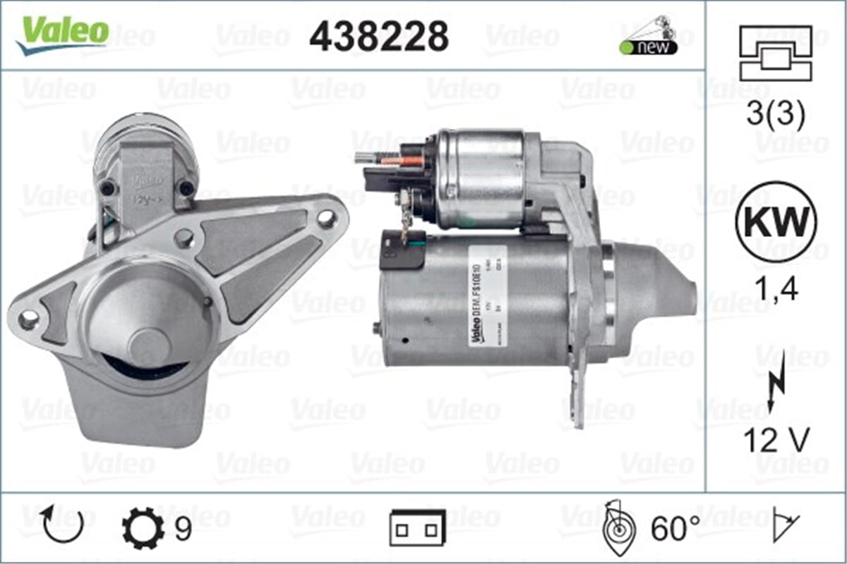 RENAULTMARŞ MOTORU RENAULT VALEO 438228VALEOVALEO 438228