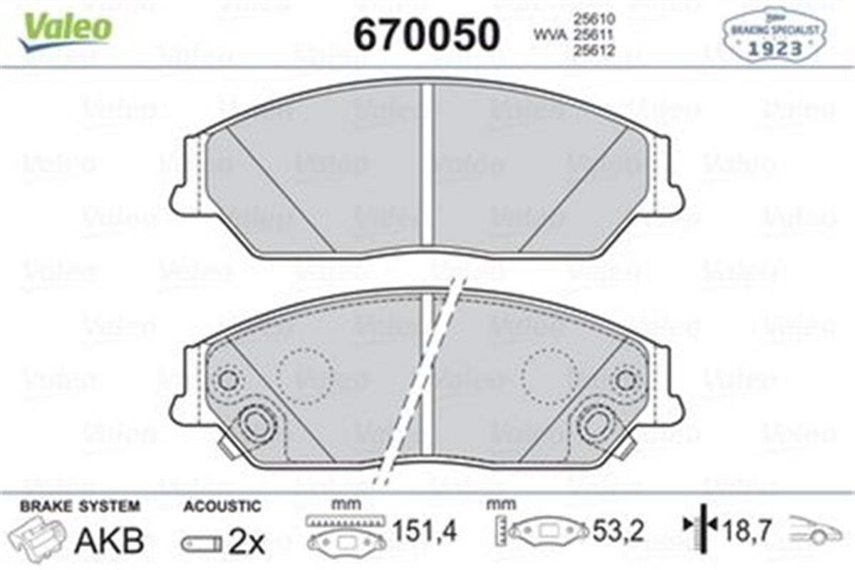 RIOÖN BALATA CAMRY 06 AURION 06 VALEO 670050VALEOVALEO 670050