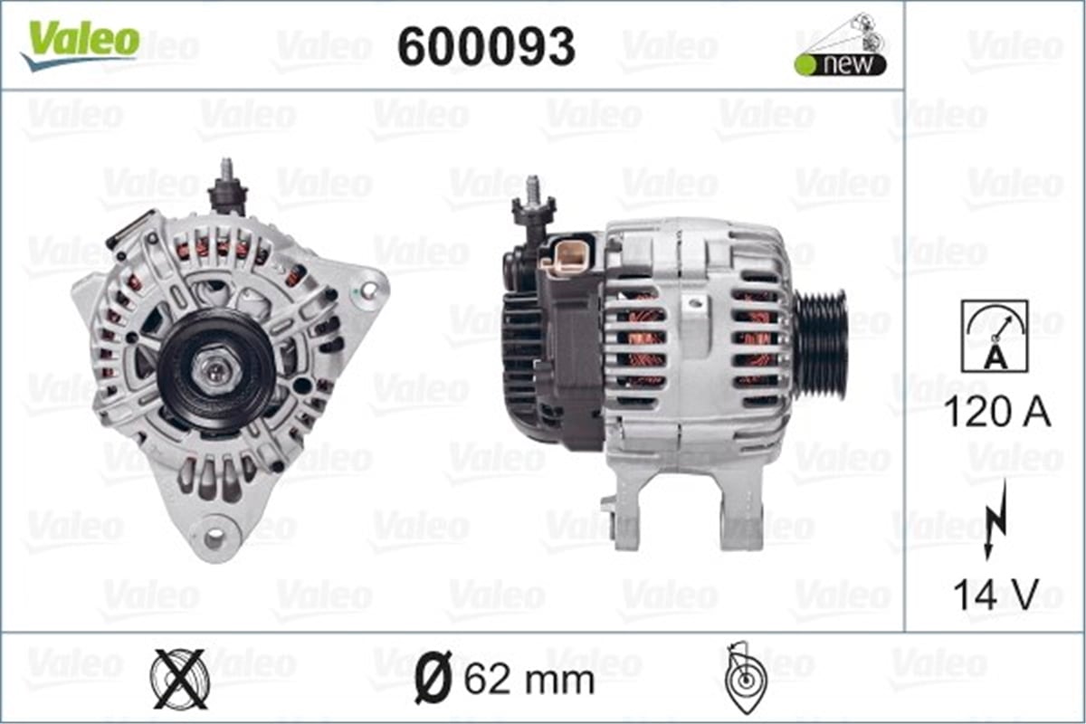 SANTA FEALTERNATÖR HYUNDAI SANTA FE-TUCSON 2.7 01-09 VALEO 600093VALEOVALEO 600093