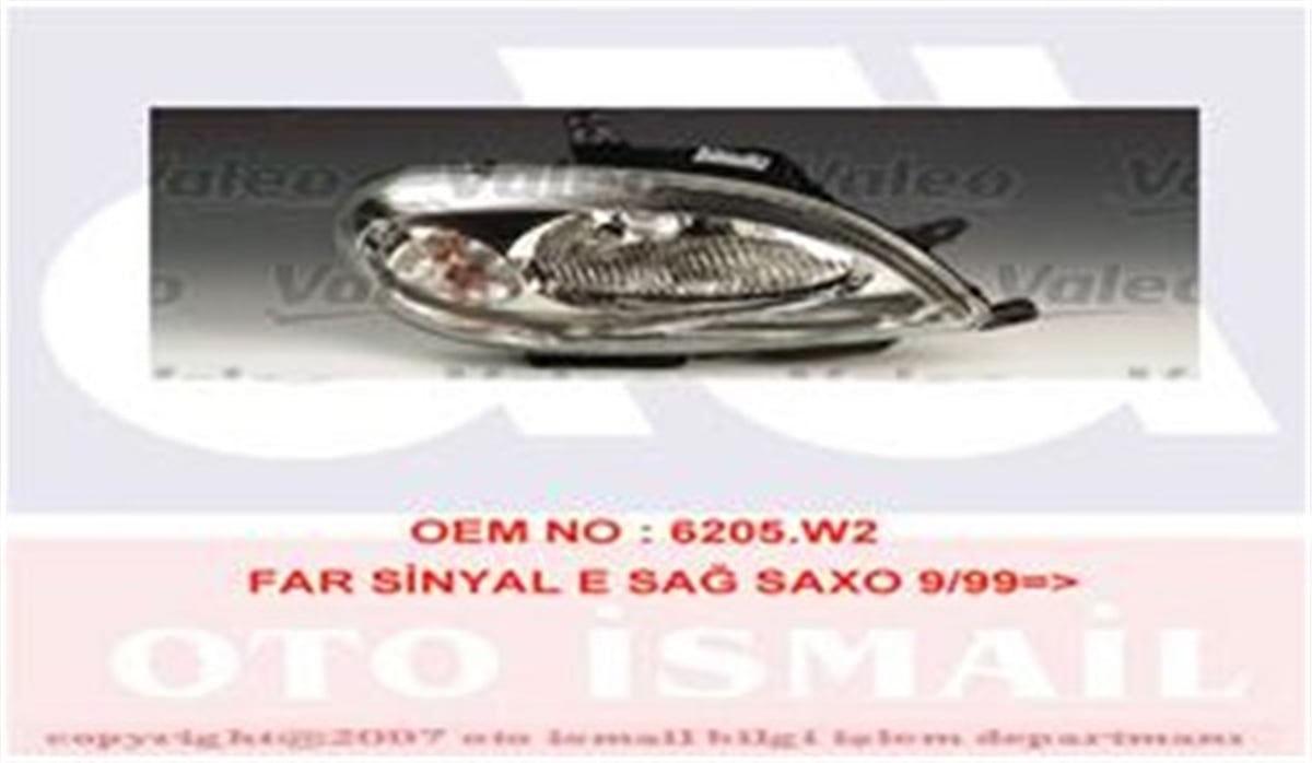 SAXOFAR SİNYAL SAĞ SAXO 09-99-05-05 ELEKTRİKLİ H4 VALEO 087573VALEOVALEO 087573