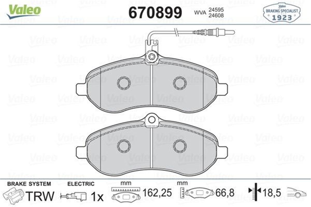 SCUDOÖN BALATA FİŞLİ EXPERT-SCUDO-JUMPY-1.6-2.0 MTJ 07 VALEO 670899VALEOVALEO 670899