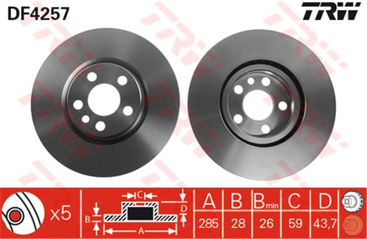 SCUDOÖN FREN AYNASI JUMPY 1.9 D 2.0 95 SCUDO 99 EXPERT 7.00 P807 2.0-2.2 HDI 02 ULYSSE 02 TRW DF4257TRWTRW DF4257