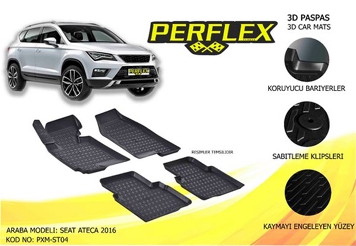 SEATPASPAS 3D X-MAT HAVUZLU SEAT ATECA 16-19 SİYAH PERFLEX PXM-ST04PERFLEXPERFLEX PXM-ST04