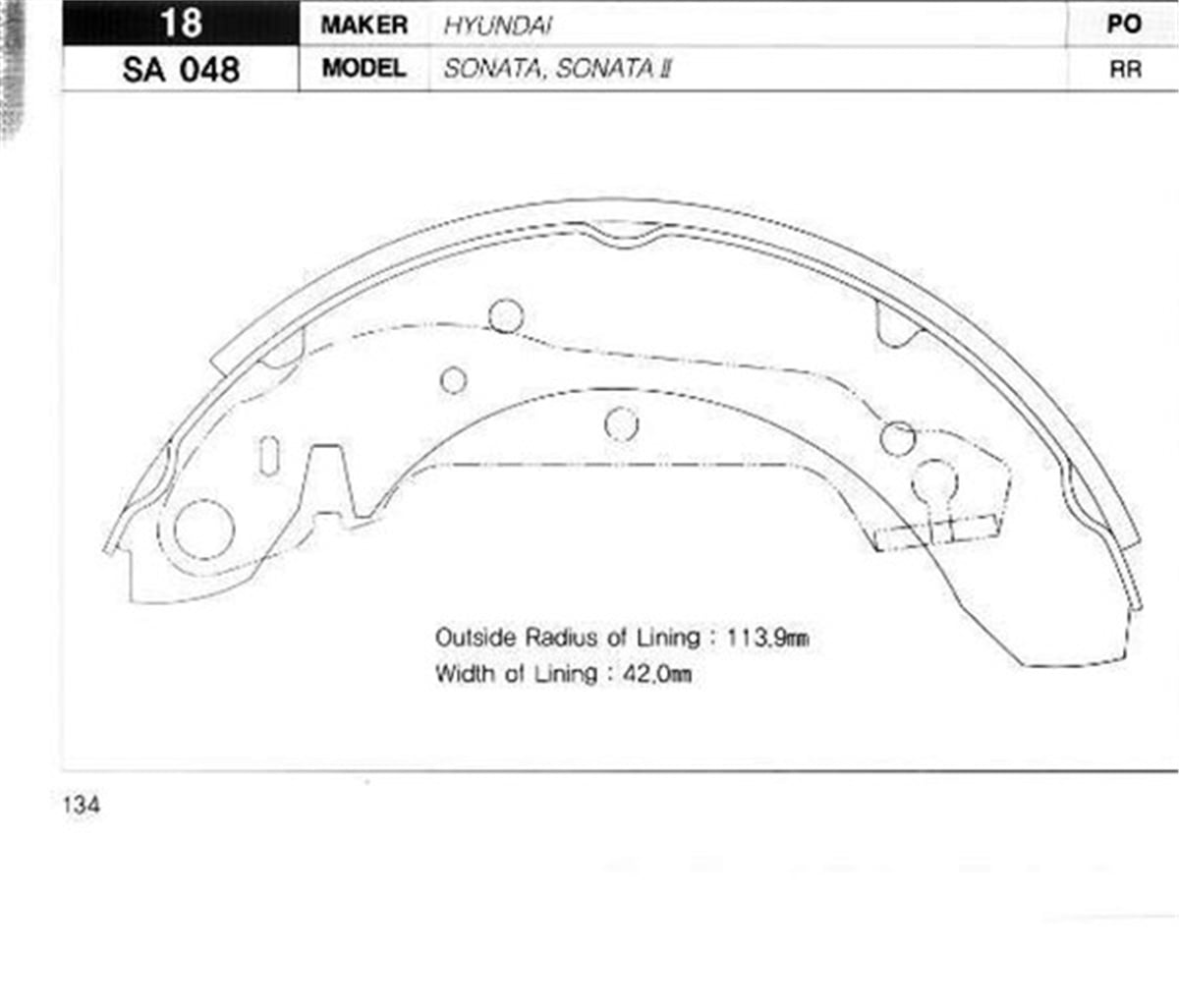 SONATAPABUÇ BALATA ARKA KAMPANA HYUNDAI SONATA 88-93 GS6152 SANGSIN SA048SANGSINSANGSIN SA048