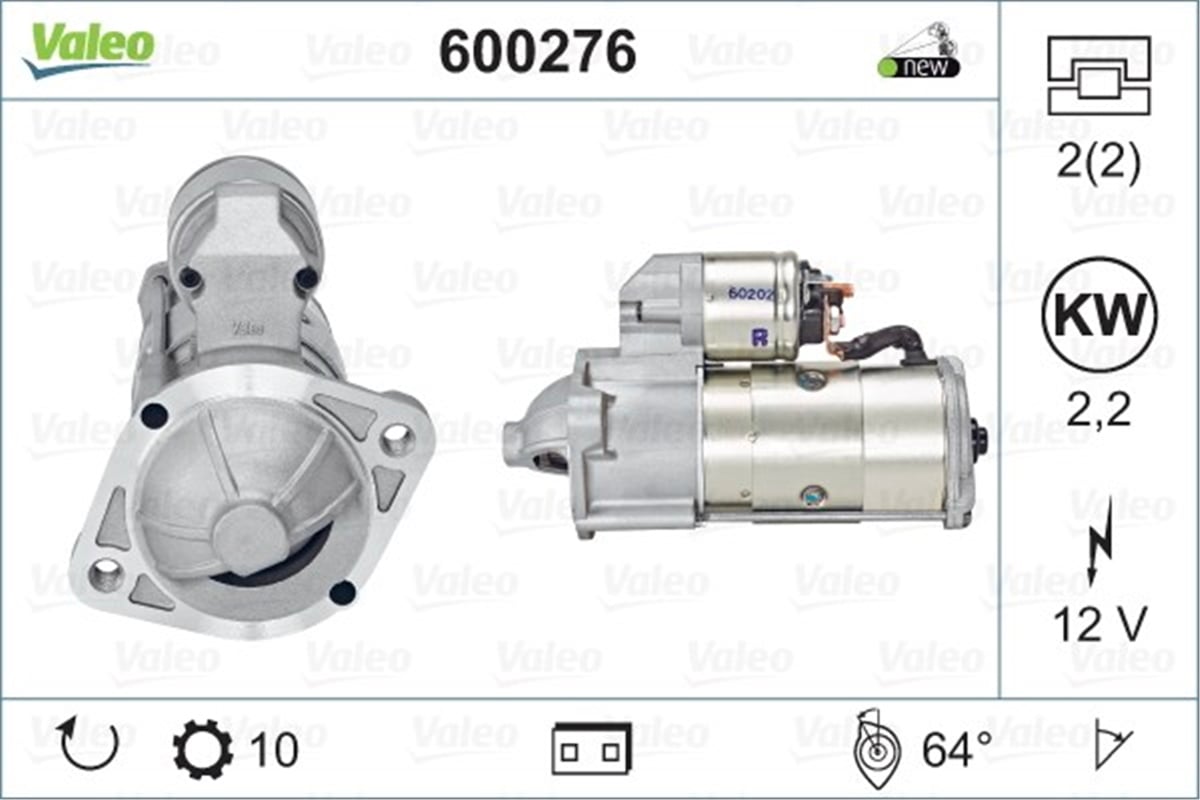 STAREXMARŞ MOTORU HYUNDAI H1-STAREX VALEO 600276VALEOVALEO 600276