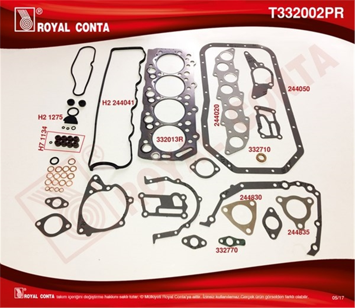 STAREXMOTOR TAKIM CONTA STAREX 2.5 TURBO DZL ROYAL T332002PRROYALROYAL T332002PR