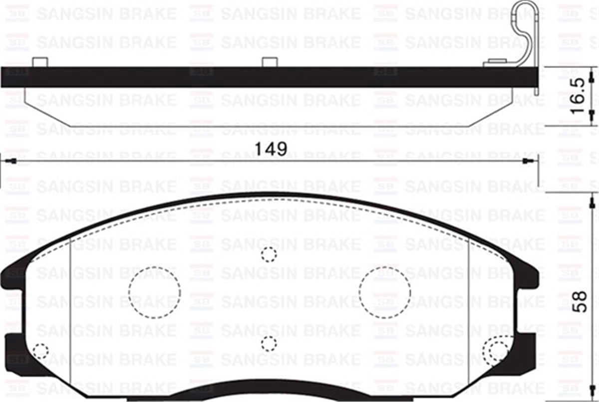 STAREXÖN BALATA STAREX 04 SANTAFE 00-06 GDB3412-GDB3257-GDB3244 SANGSIN SP1157SANGSINSANGSIN SP1157