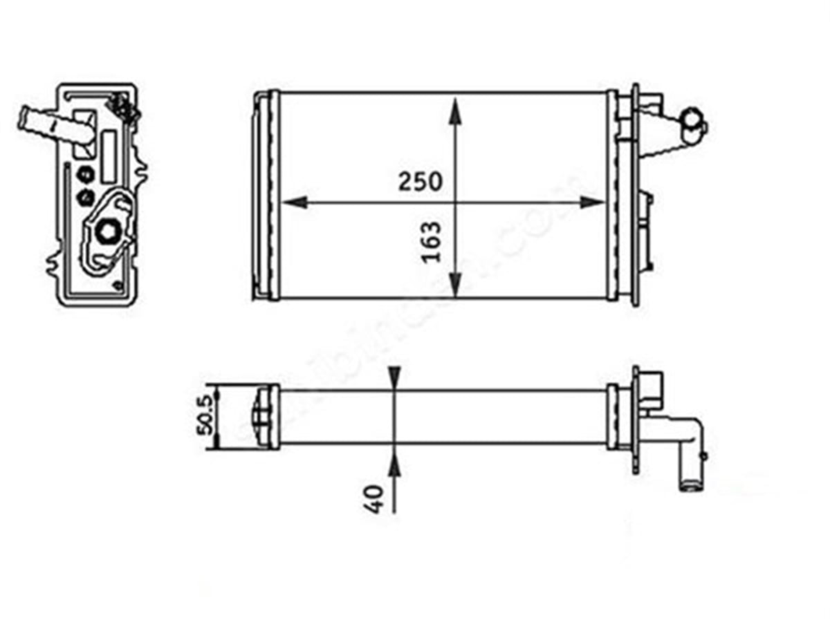 TEMPRAKALORİFER RADYATORÜ BRAZİNG TEMPRA-TIPO -145 95-01 146 94-01 155 92-97 250X156X32 ORIS KFI006ORISORIS KFI006
