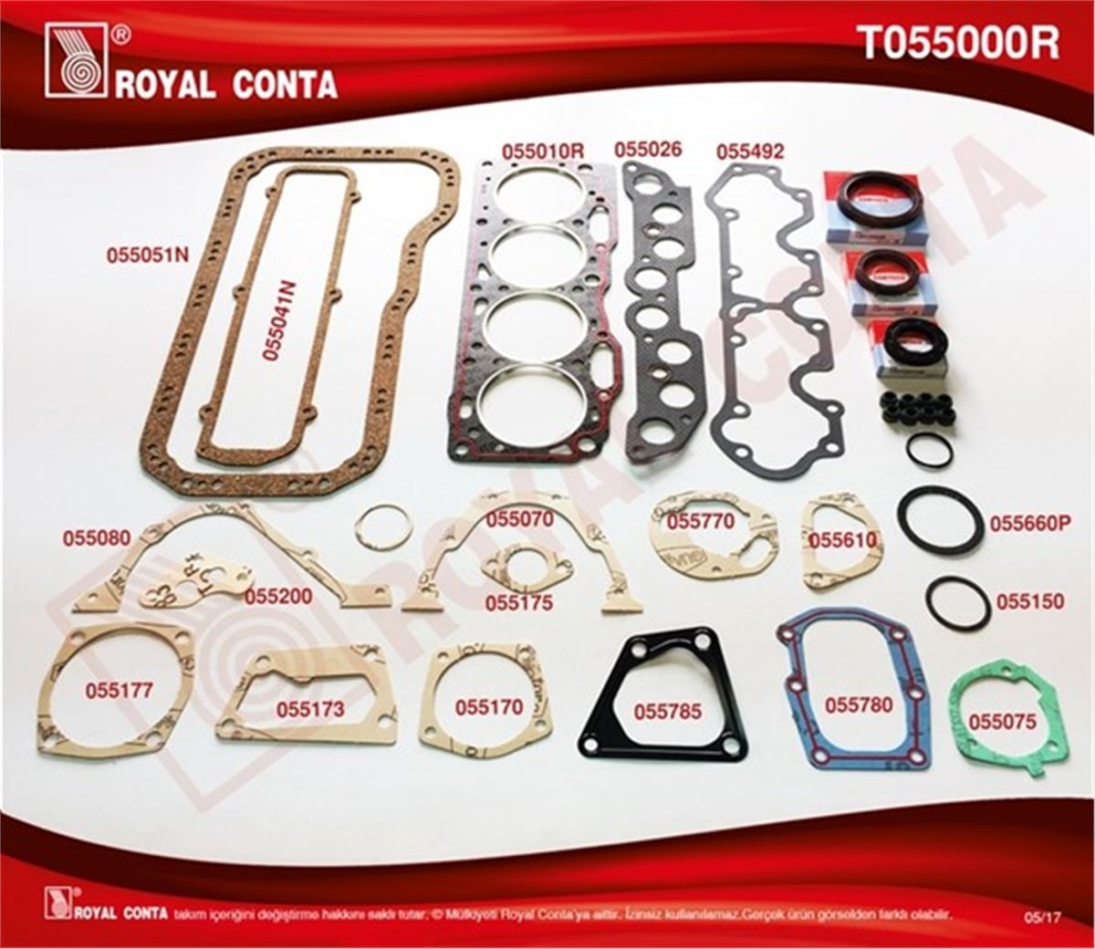 TEMPRAMOTOR TAKIM CONTA CORTECO KEÇELİ TEMPRA-TIPO 1.6 ROYAL T055000RROYALROYAL T055000R