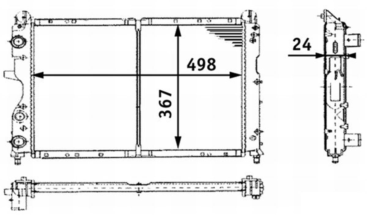 TEMPRARADYATOR TEMPRA-TIPO 1.4İ-1.6İ MEK AC KLİMASIZ 498X359X34 ORIS MFI028ORISORIS MFI028