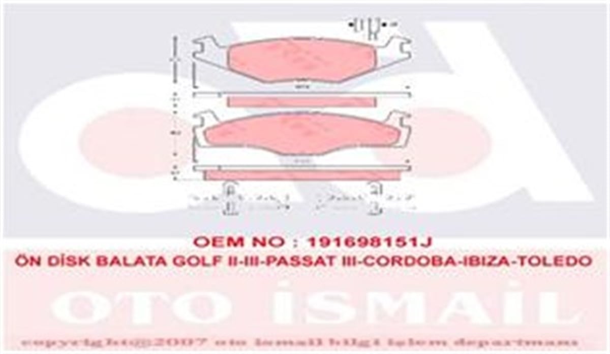 TOLEDOÖN BALATA GOLF II-III 75-97 PASSAT III 80-88 CORDOBA 93-99 IBIZA 93-99 TOLEDO 91-99 VENTO 91-98 TRW GDB454TRWTRW GDB454