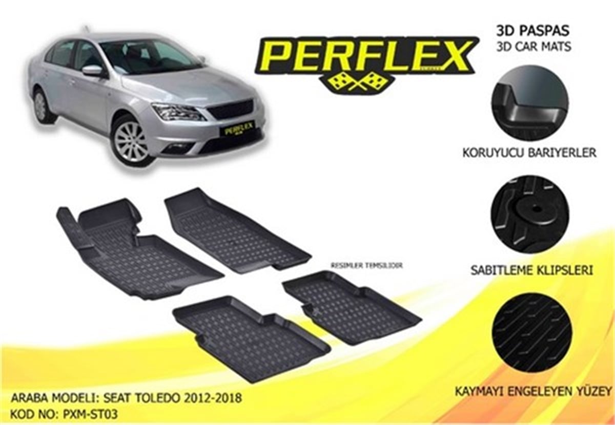 TOLEDOPASPAS 3D X-MAT HAVUZLU SEAT TOLEDO 13 SİYAH PERFLEX PXM-ST03PERFLEXPERFLEX PXM-ST03