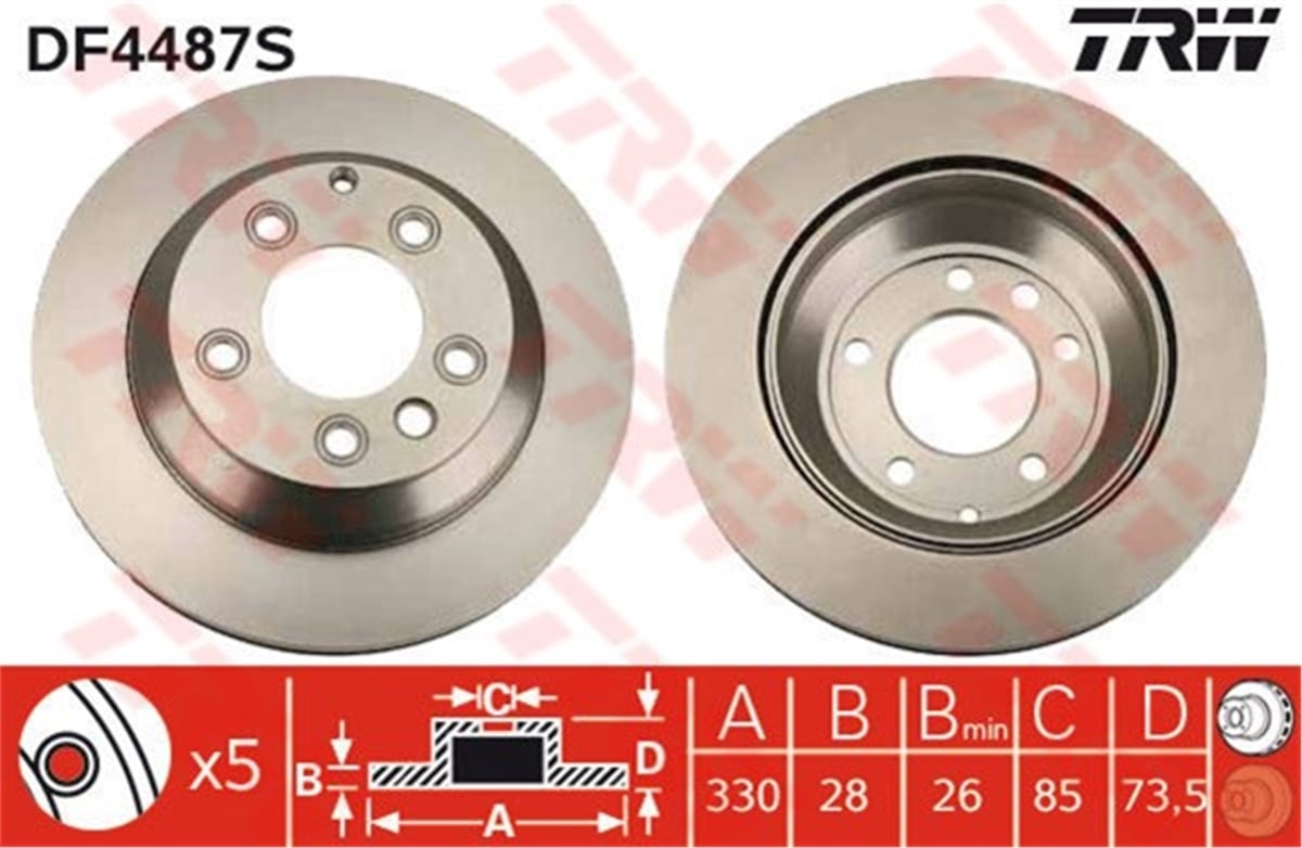 TOUAREGFREN DİSKİ ARKA 28157/ DDF1580 (TAKIM FIYAT) 7L8615601C VW TOUAREG-Q7-CAYENNE 04- BM TRW TRW DF4487STRWTRW DF4487S