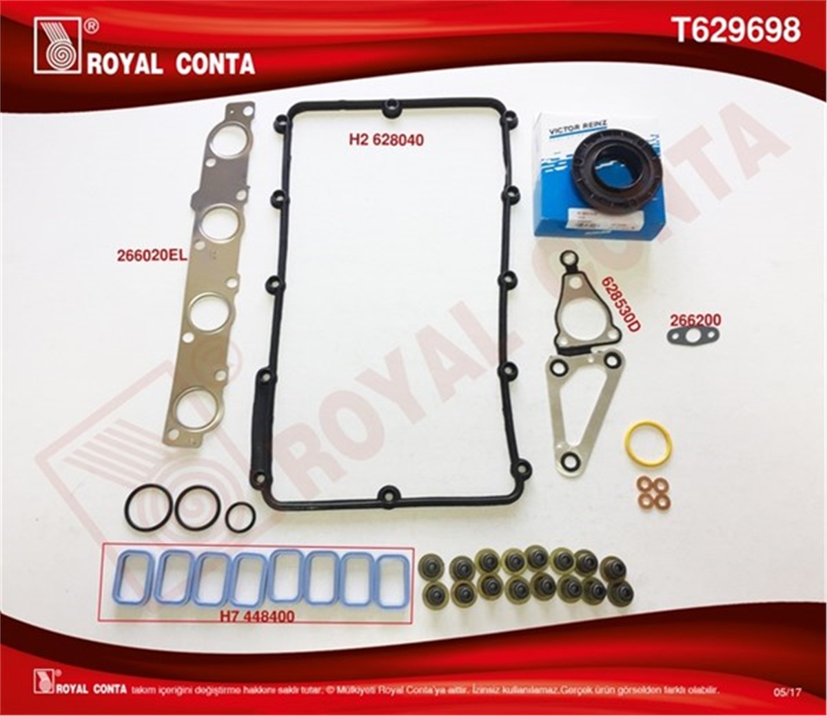 TRANSITÜST TAKIM CONTA REINZ KEÇ. SUBP.LASTİK SİLİNDİR KAPAK CONTASI SİZ TRANSİT 2.2 TDCİ EURO5 ARKADAN ÇEKER ROYAL T629698ROYALROYAL T629698