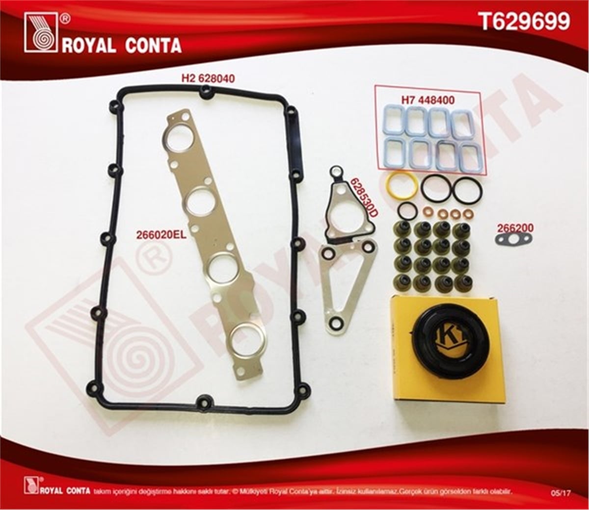 TRANSITÜST TAKIM CONTA SKT KEÇ. SUBP.LASTİK SİLİNDİR KAPAK CONTASI SİZ TRANSİT 2.2 TDCİ EURO5 ARKADAN ÇEKER ROYAL T629699ROYALROYAL T629699