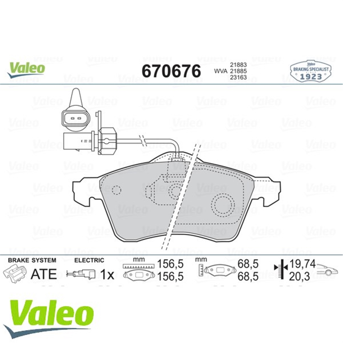 TRANSPORTERÖN BALATA TRANSPORTER T4 CARAVELLE 2.5 TDI 90-03 GDB1391 VALEO 670676VALEOVALEO 670676