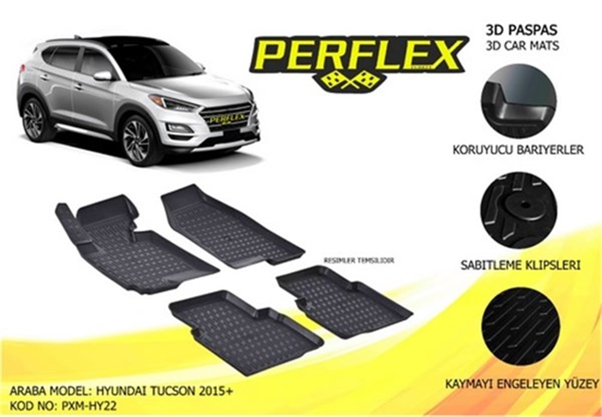 TUCSONPASPAS 3D X-MAT HAVUZLU HYUNDAI TUCSON 15 SİYAH PERFLEX PXM-HY22PERFLEXPERFLEX PXM-HY22