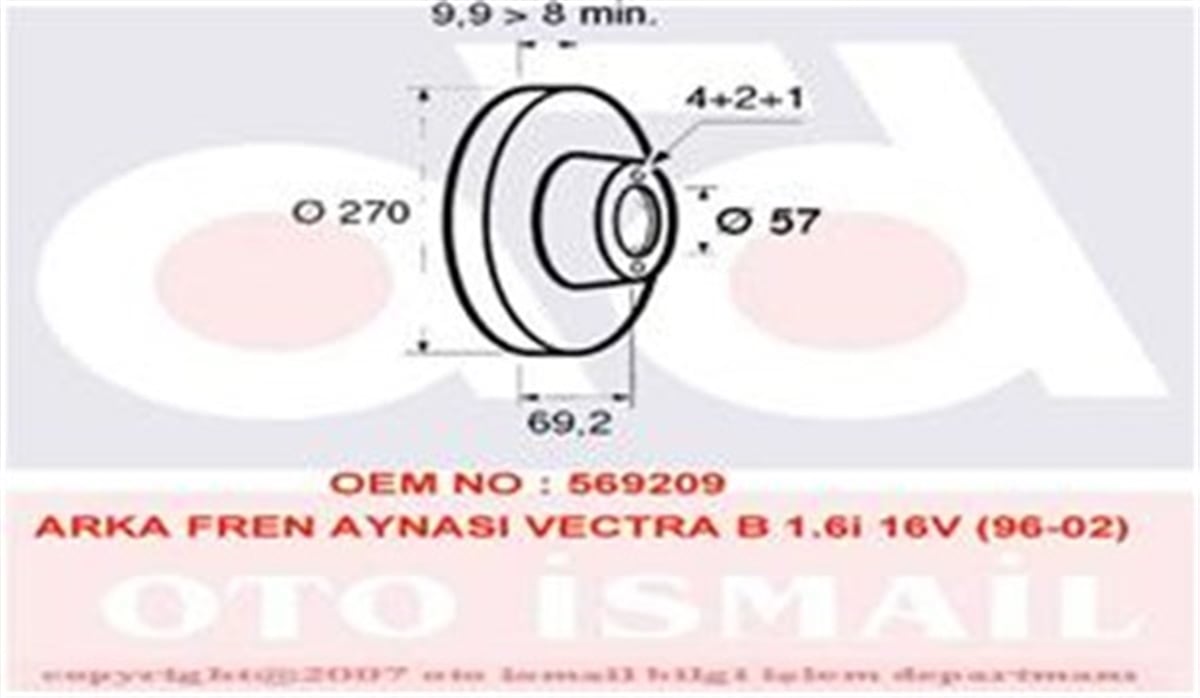 VECTRAARKA FREN AYNASI VECTRA B 1.6İ 16V-1.7 TD 95-00 270X10X4DL VALEO 186565VALEOVALEO 186565