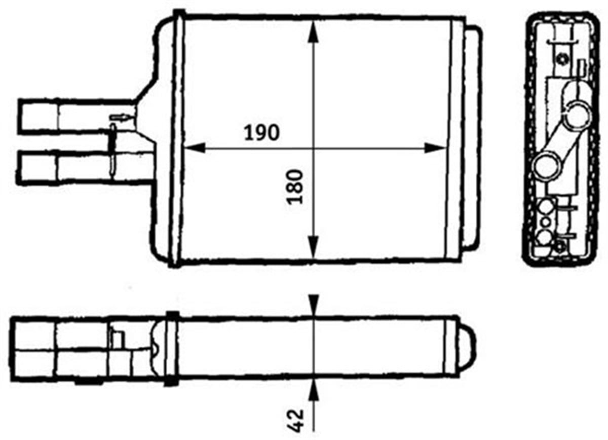 VECTRAKALORİFER RADYATORÜ BRAZİNG VECTRA B BORULU 220X165X26 ORIS KOP009ORISORIS KOP009