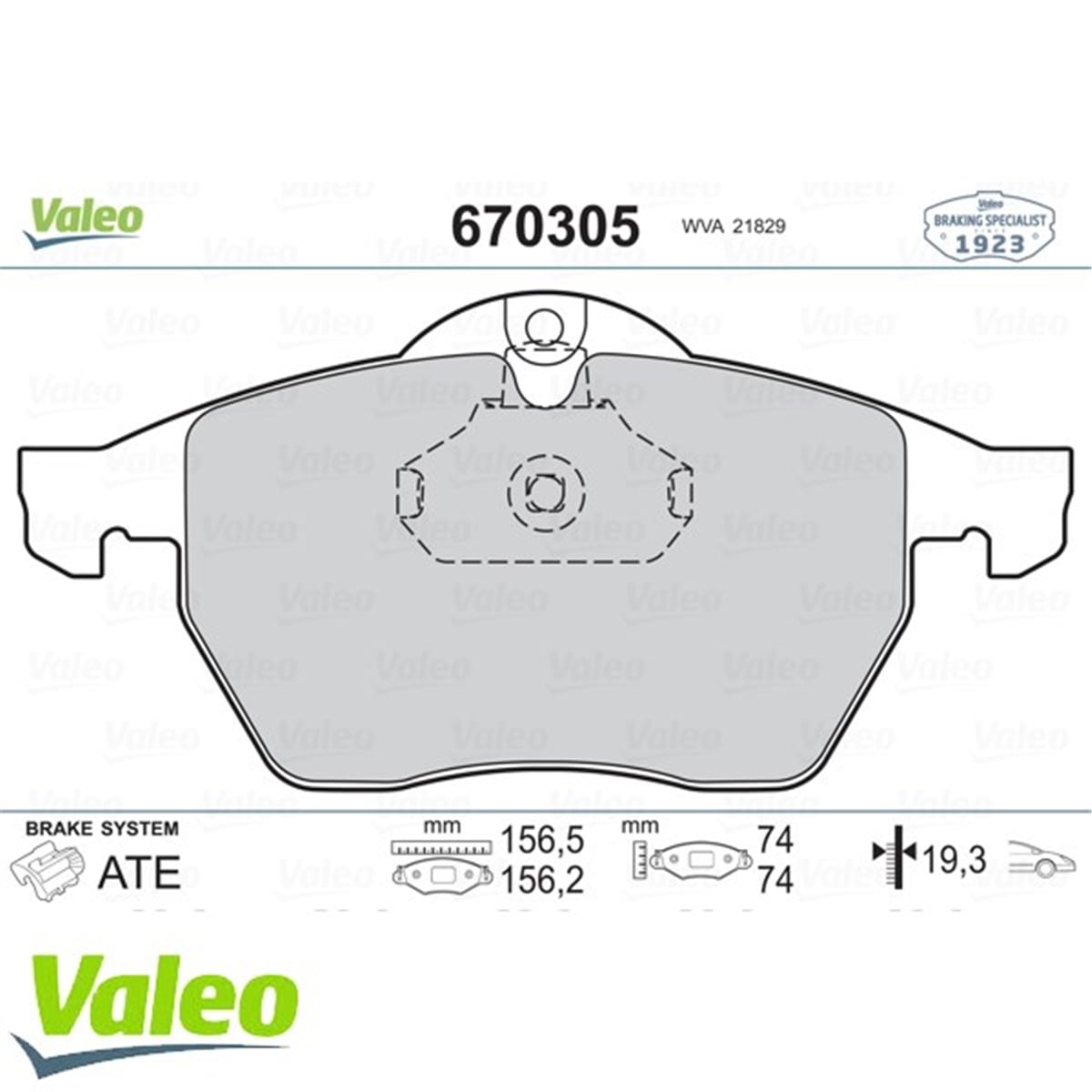 VECTRAÖN BALATA VECTRA B.2.0I.2.5I V6 96-7.03 SAAB 900 II 93-2.98 9.3 9.5 98-03 VALEO 670305VALEOVALEO 670305