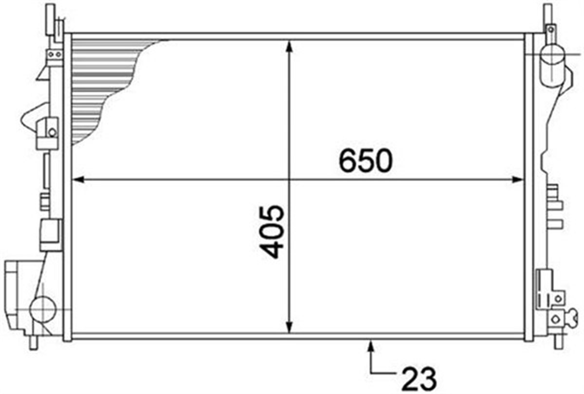 VECTRARADYATOR BRAZİNG VECTRA C-SIGNUM 1.6-1.8 16V 02 AC KLİMASIZ MEK 650X398X26 ORIS BOP166ORISORIS BOP166