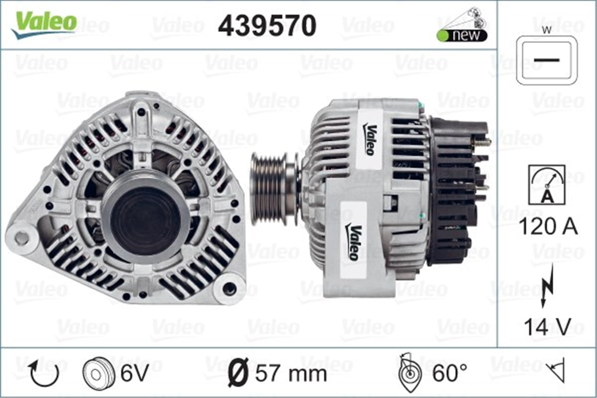 VITOALTERNATÖR MERCEDES V VITO A13VI310 VALEO 439570VALEOVALEO 439570