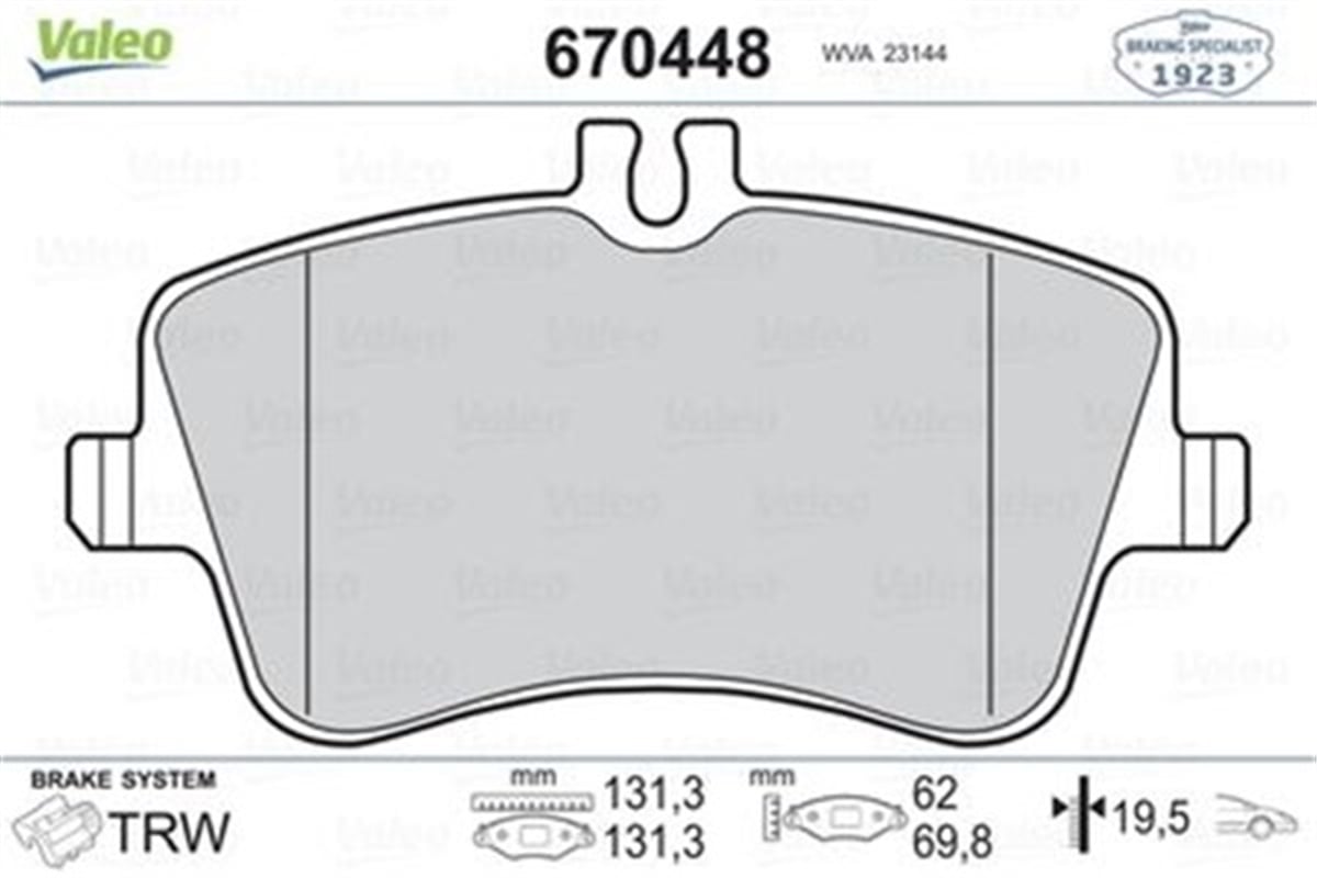W203GDB1514 ÖN BALATA MERCEDES W203 C180-C200-C240-C320 CLC 160-180-200-220 00-07 CL203 A209 R171 VALEO 670448VALEOVALEO 670448