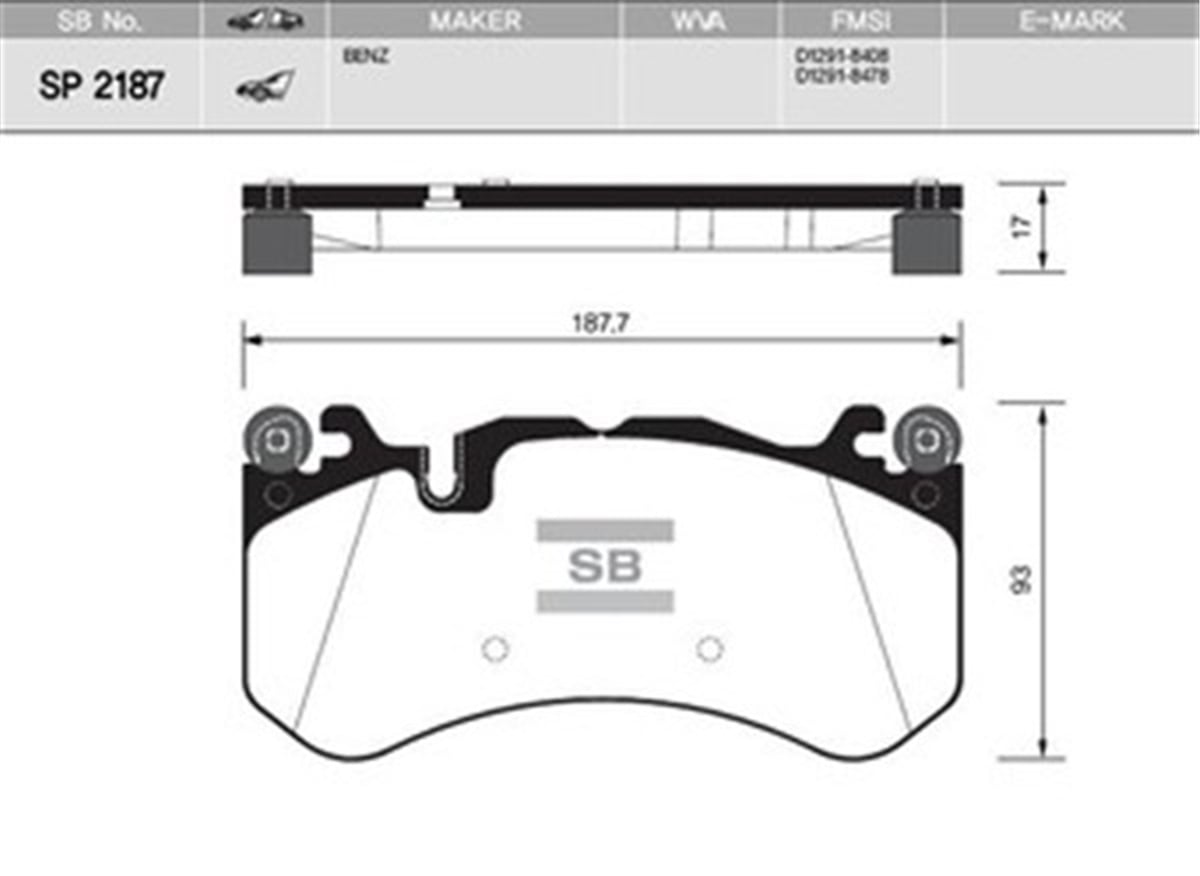 W204ÖN BALATA W204 08 S204 08-13 C204 11 C218 11 X218 12 W211 06-08 W212 11 GDB1734-GDB1837 SANGSIN SP2187SANGSINSANGSIN SP2187