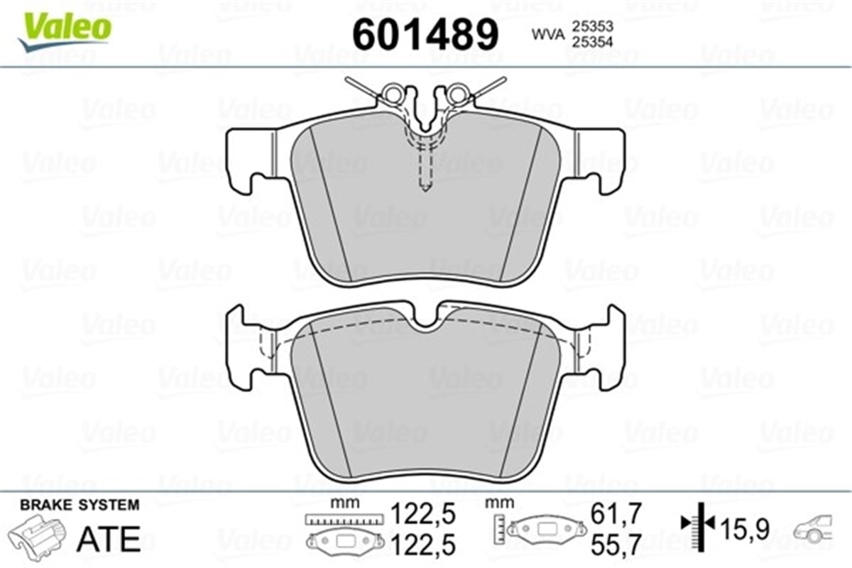 W205ARKA BALATA MERCEDES C-SERISI W205-S205 2014 VALEO 601489VALEOVALEO 601489