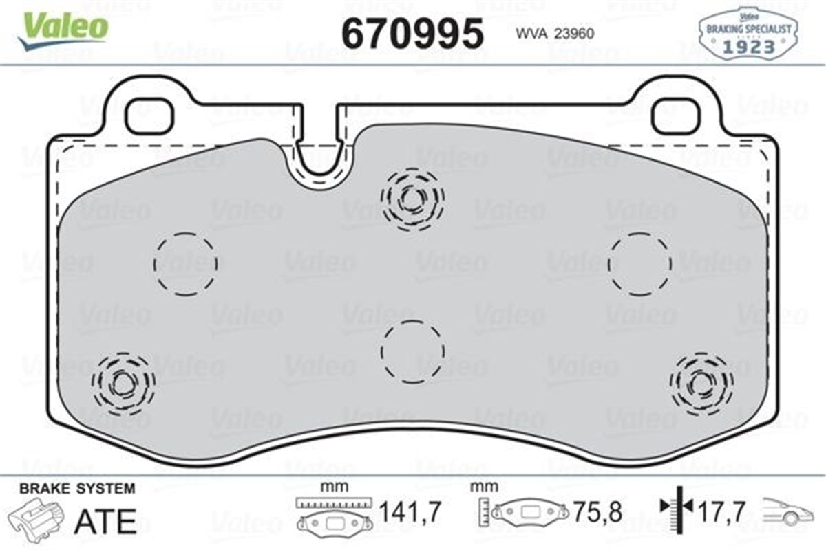 W211ÖN BALATA ACCORD VIII-2.0 02-03 MERCEDES W211 06 W221 05 R230 08 VALEO 670995VALEOVALEO 670995