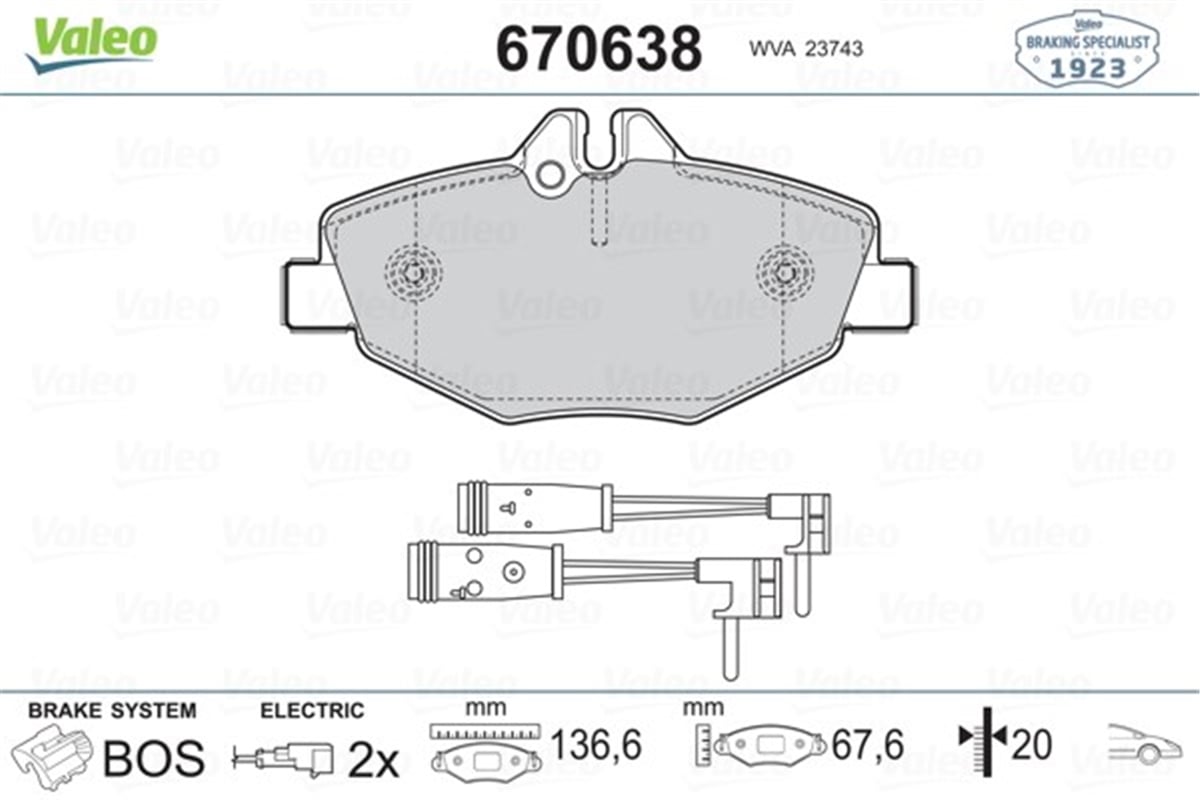 W211ÖN BALATA FİŞLİ MERCEDES W211 ESERİSİ E240-E220 CDI-E270 CDI-E200 CDI-E55 02 12.08 S211 02-09 VALEO 670638VALEOVALEO 670638