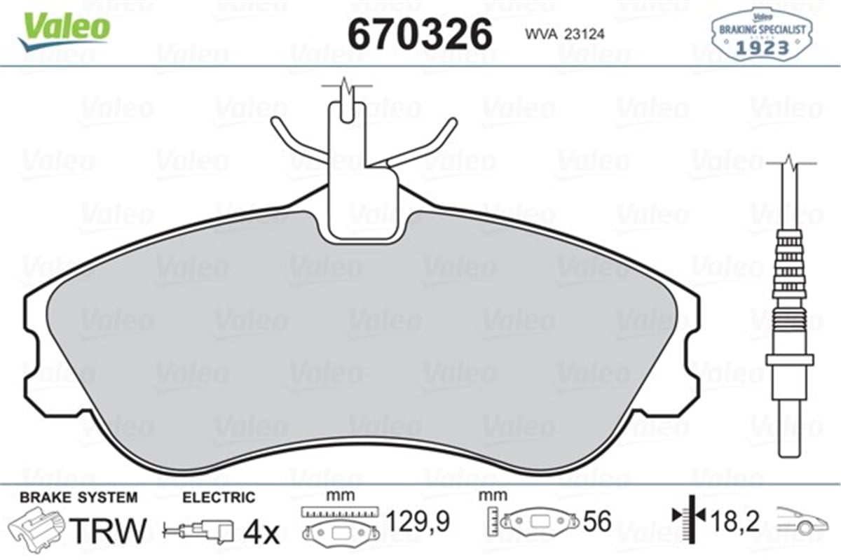 XSARAÖN BALATA PARTNER-BERLINGO 07-96 XSARA 04-97 P306 05-93-05-01 FİŞLİ VALEO 670326VALEOVALEO 670326