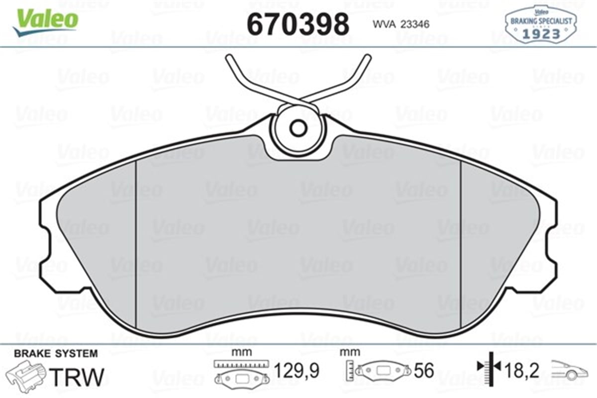 XSARAÖN BALATA XSARA PICASSO N68 1.6 1.6HDİ 1.8 16V 2.0 16V 2.0HDI 99 04 VALEO 670398VALEOVALEO 670398