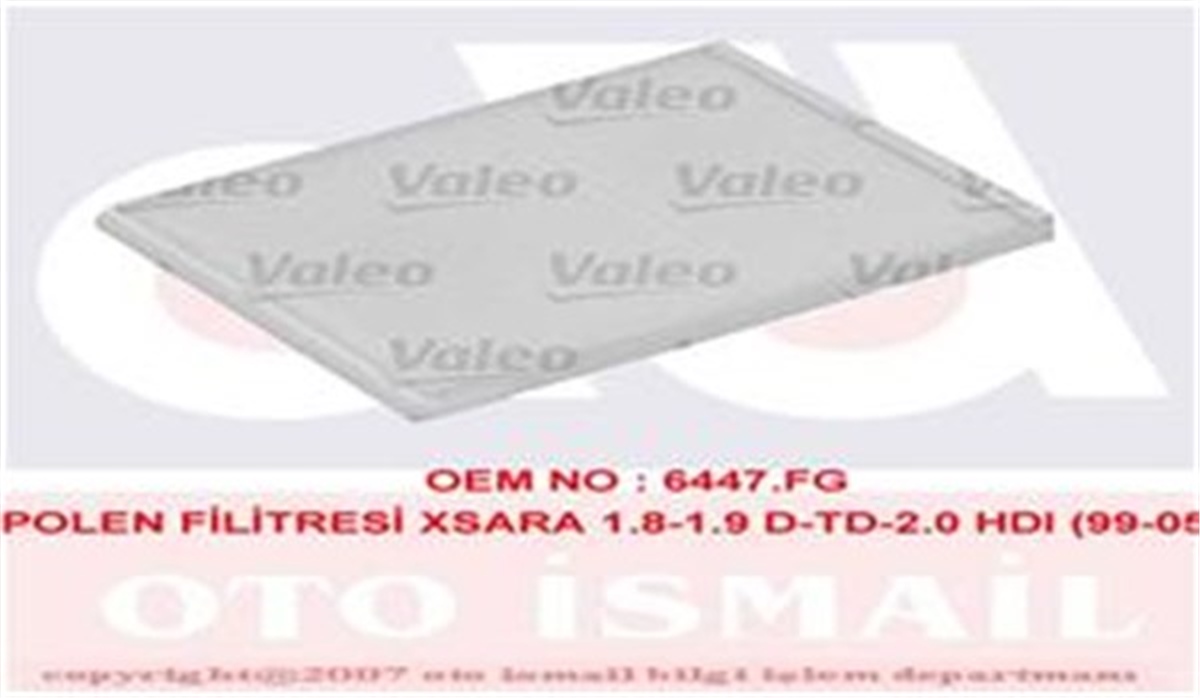 XSARAPOLEN FİLTRESİ XSARA 1.8-1.9 D-TD-2.0 HDI 99-05 VALEO 698731VALEOVALEO 698731