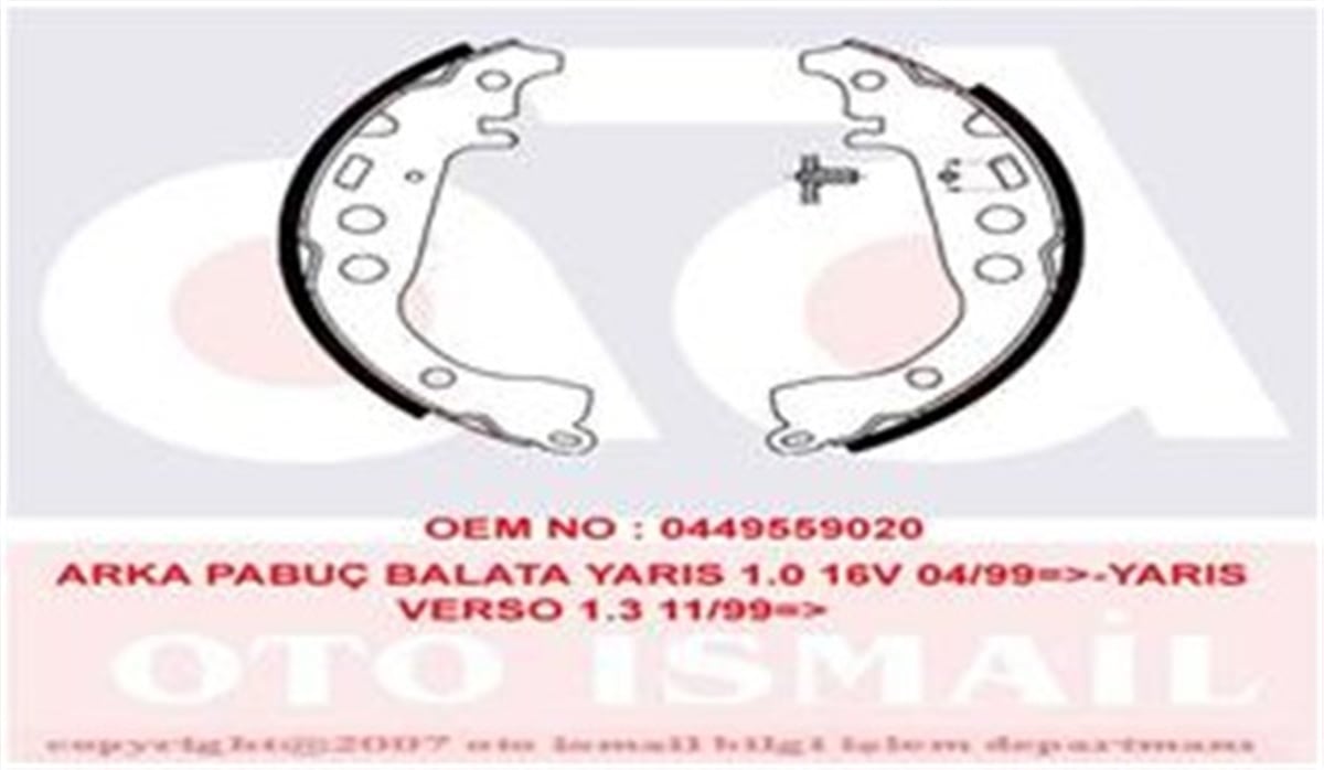 YARISARKA PABUÇ BALATA YARIS 1.0 99 05 1.0 11 YARIS VERSO 1.3 1.5 1.4D-4D 01-05 IQ 09 200X32 TRW GS8673TRWTRW GS8673