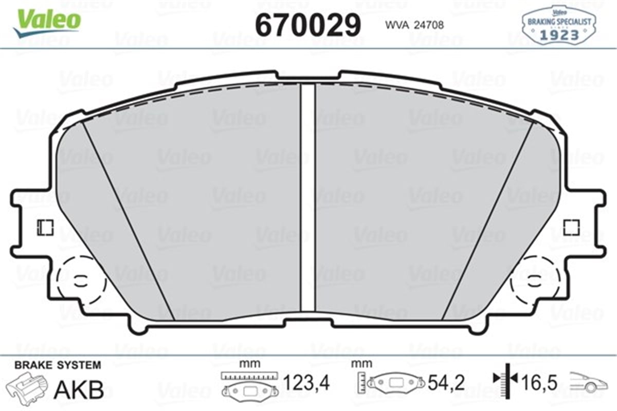 YARISÖN BALATA TOYOTA YARIS 1.0 VVT-I 05 1.8 VVTI 01-2006 1.3VVTİ 10 1.3 11 ABS Lİ VALEO 670029VALEOVALEO 670029