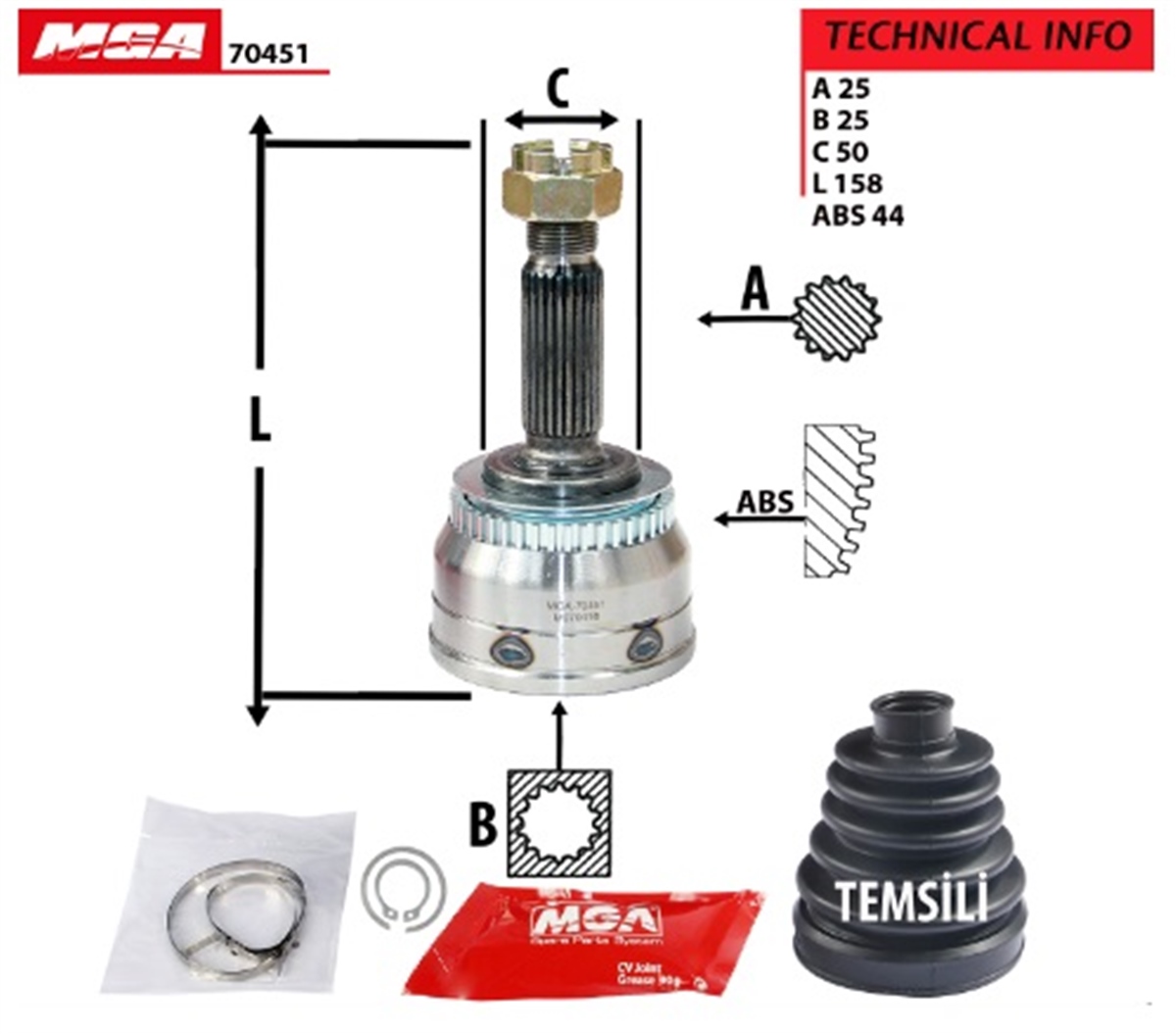 YEDEK PARÇAAKS KAFA DIS (ABSLI)-(HYUNDAI: MATRIX 04>10 