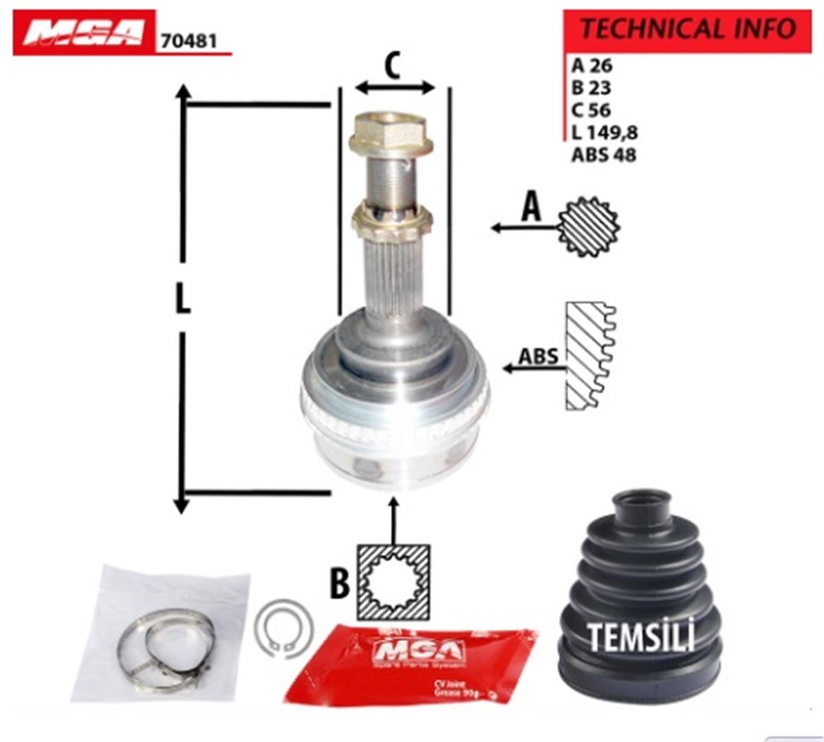 YEDEK PARÇAAKS KAFA DIS ABSLI-TOYOTA COROLLA 95>02 