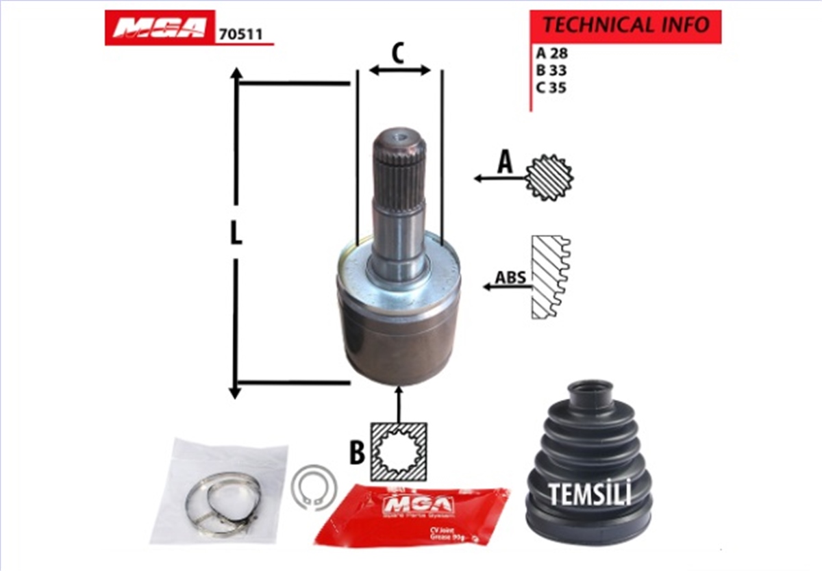 YEDEK PARÇAAKS KAFA IC SOL-MITSUBISHI L200 06>11 