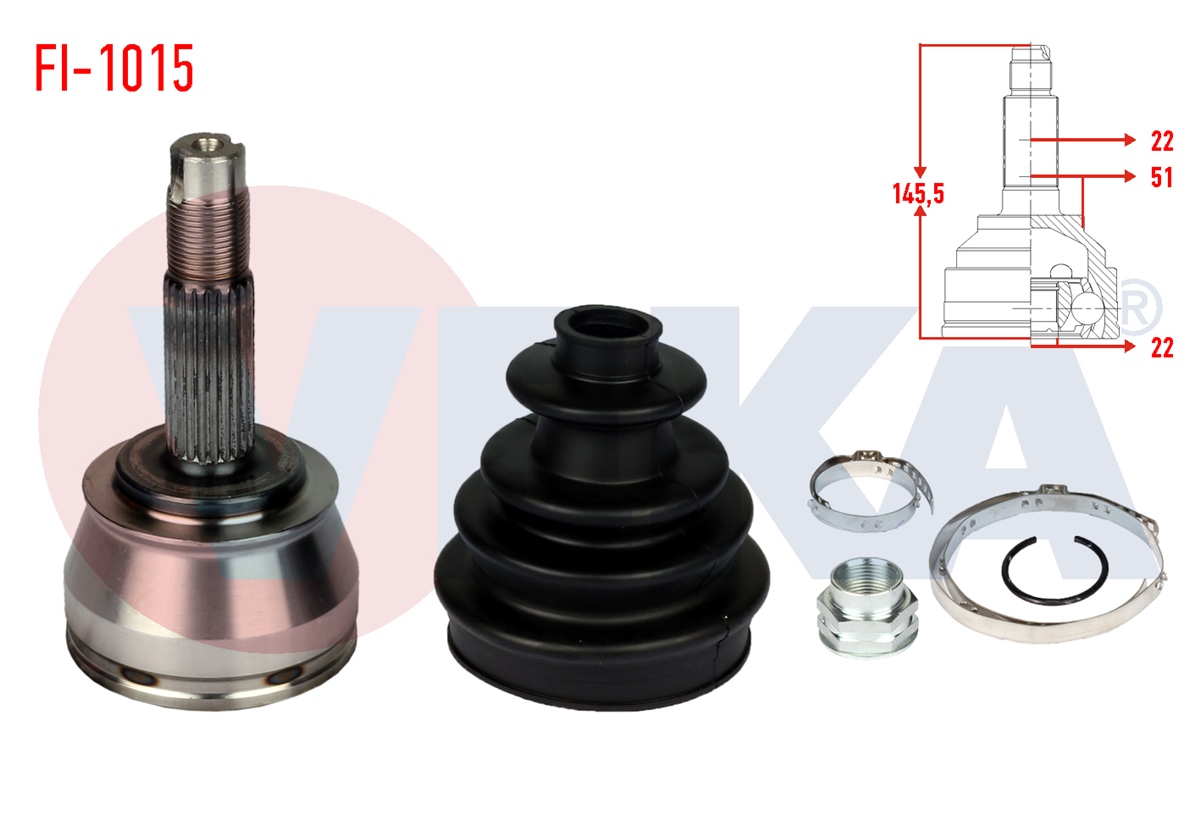 YEDEK PARÇAAKS KAFASI DIŞ DOBLO 119223 1.2i 22X22X51 UZUNLUK 1467 mm 2001-2010VEKAFI-1015