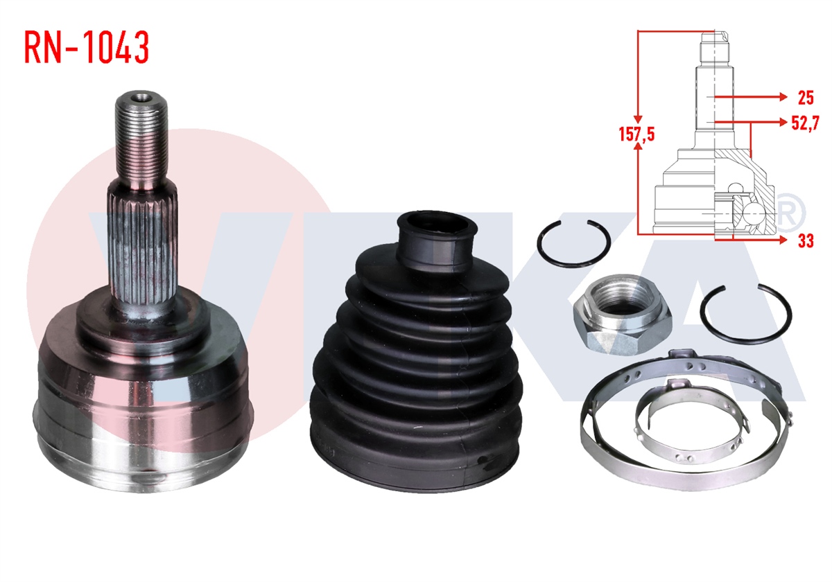 YEDEK PARÇAAKS KAFASI DIŞ ÖN SAĞ-SOL FLUENCE/MEGANE III HB 2008-2015>VEKARN-1043