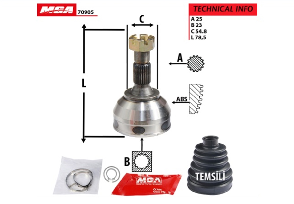 YEDEK PARÇAAKS KAFASI DIS SAG-SOL - CITROEN XARA XANTIA 1.6 93-98/ PEUGEOT 205/ 306 327379 -MGA-70905MGAMGA-70905