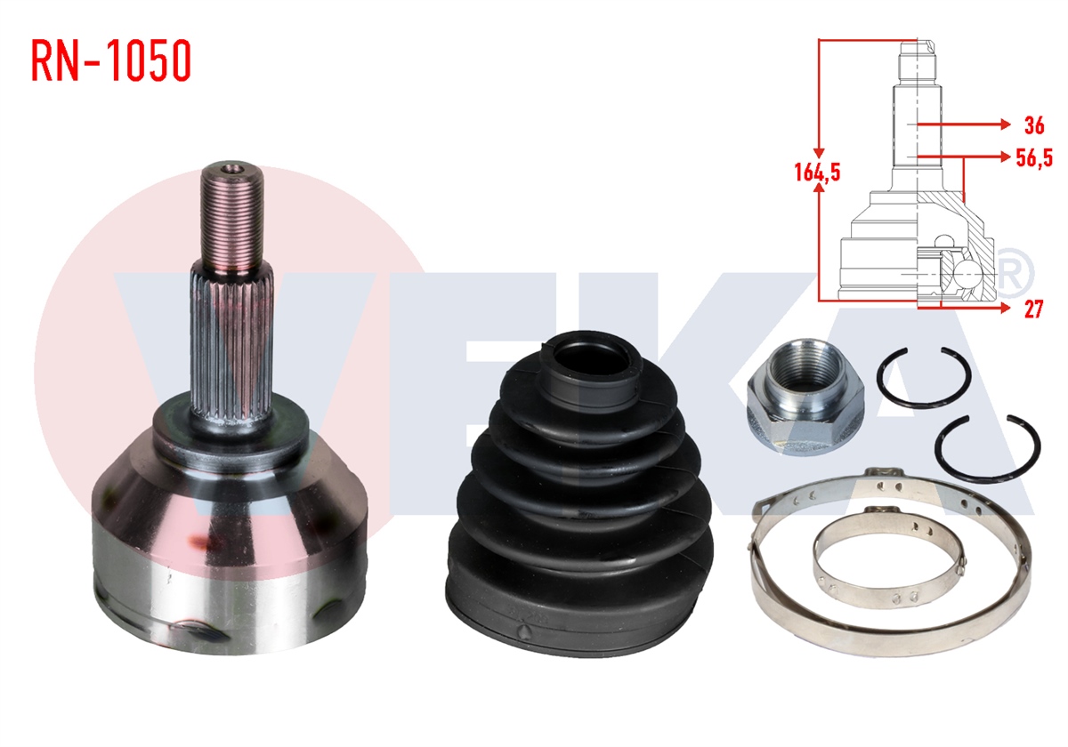 YEDEK PARÇAAKS KAFASI DIŞ TRAFİC II FL 2.0 DCI 27X36X5650 UZUNLUK 16450mm 2001-2014VEKARN-1050